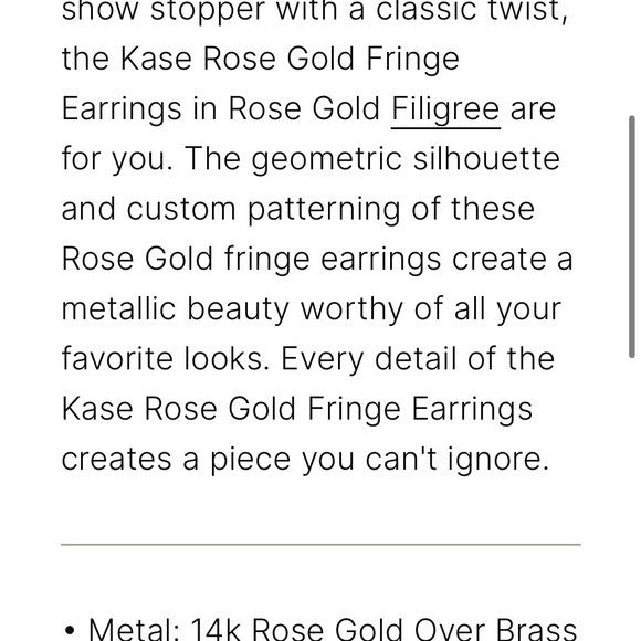 Kendra Scott Kase Rose Gold Fringe Earrings NEW! Hard to find! - Picture 7 of 7